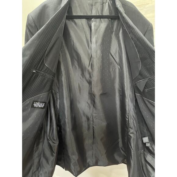 Mens Lineage Black Striped Blazer Size 56L NEW - Picture 8 of 13